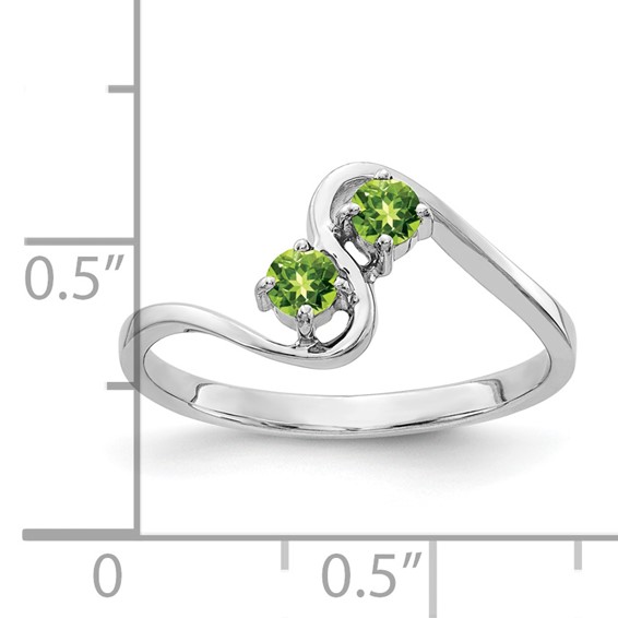 14k White Gold 3mm Peridot ring
