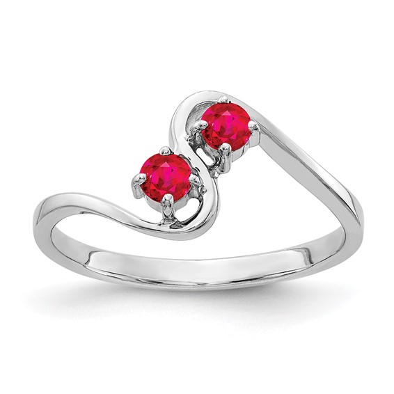 14k White Gold 3mm Ruby ring