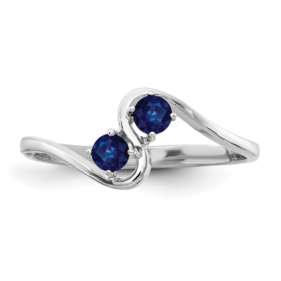 14k White Gold 3mm Sapphire ring
