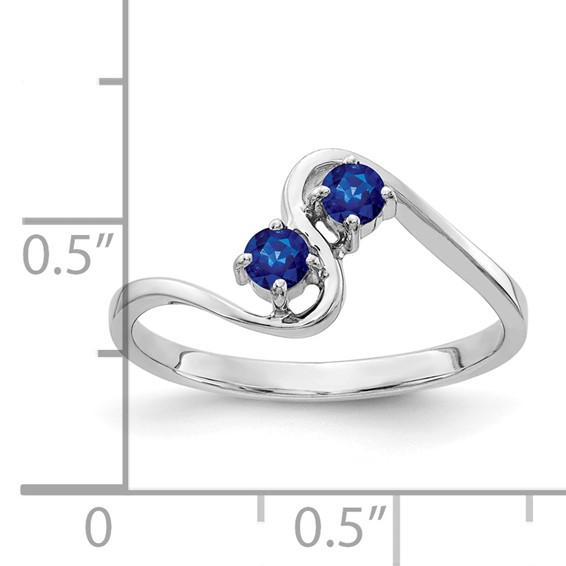 14k White Gold 3mm Sapphire ring