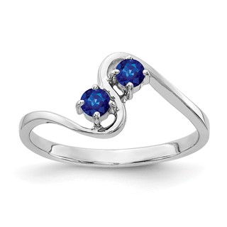 14k White Gold 3mm Sapphire ring