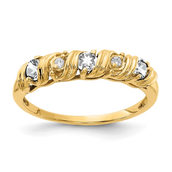 14k 2.75mm Cubic Zirconia A Diamond ring