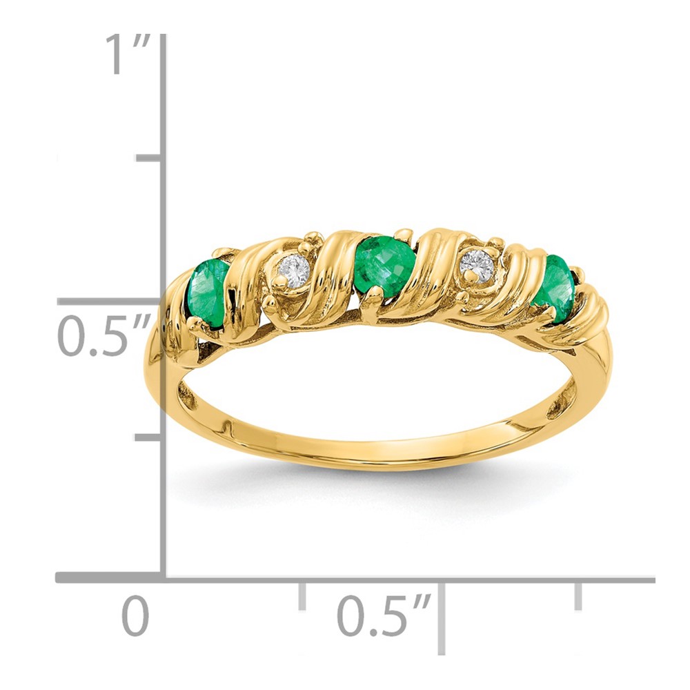 14k 2.75mm Emerald AA Diamond ring (Y4718E/AA)