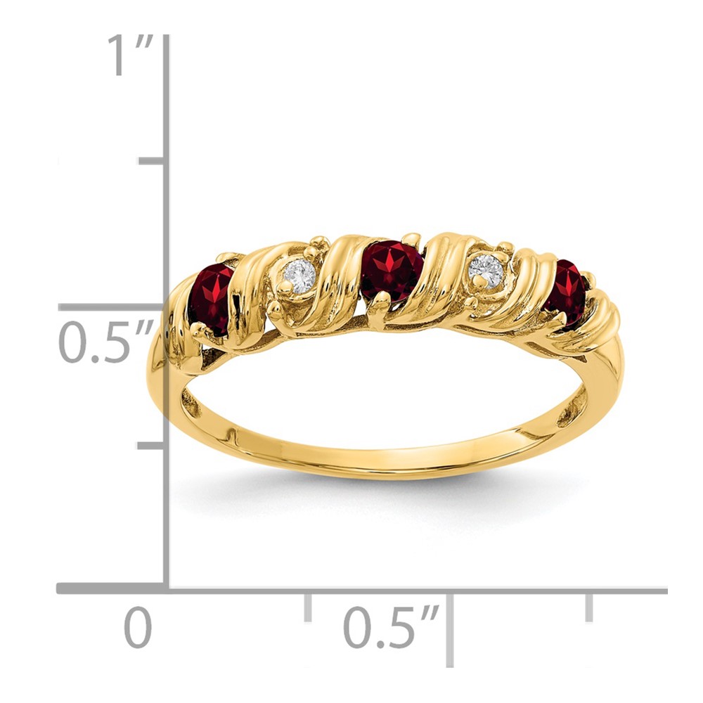 14k 2.75mm Garnet AA Diamond ring (Y4718GA/AA)