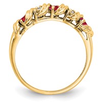 14K 2.75mm Ruby and Aaa Diamond Twist Ring view 2