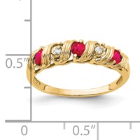 14K 2.75mm Ruby and Aaa Diamond Twist Ring view 3