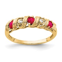 14K 2.75mm Ruby and Aaa Diamond Twist Ring view 1