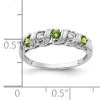 14K White Gold 2.75mm Round Peridot and AA Diamond Twist Ring view 2