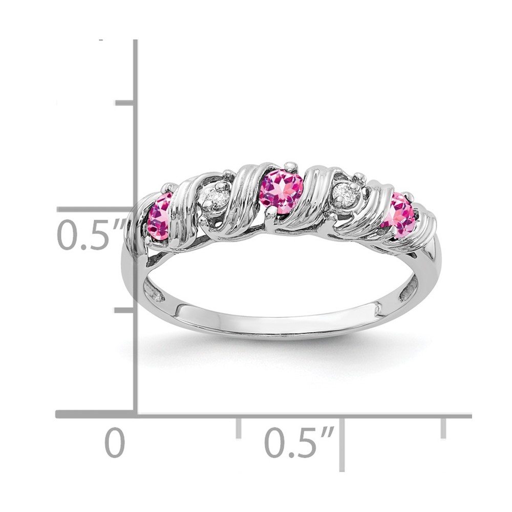 14k White Gold 2.75mm Pink Sapphire AA Diamond ring (Y4719SP/AA)