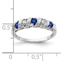 14K White Gold 2.75mm Blue Sapphire and a Diamond Twist Ring view 2