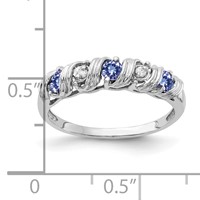 14K White Gold 2.75mm Round Tanzanite and Aaa Diamond Twist Ring view 2
