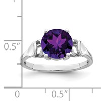 14K White Gold 8mm Amethyst Ring view 2