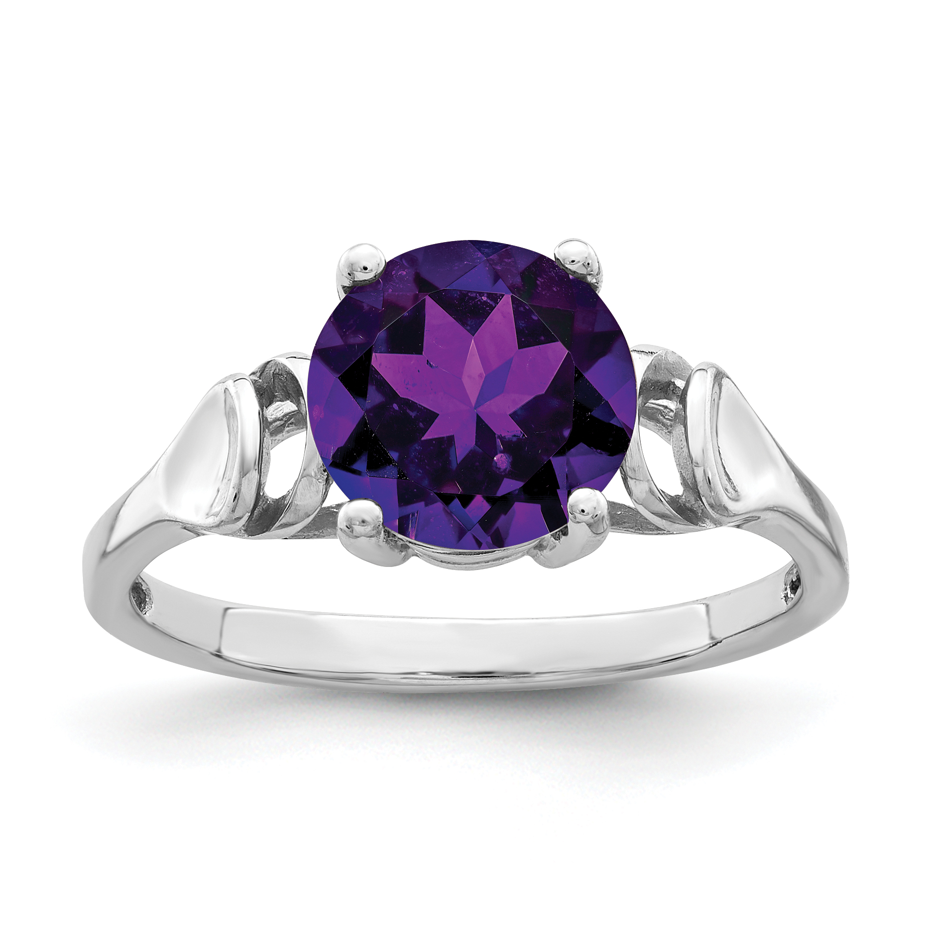 14k White Gold 8mm Amethyst ring (Y4723AM)