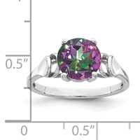 14K White Gold 8mm Mystic Fire Topaz Ring view 2