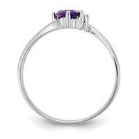 14K White Gold 7x3.5mm Marquise Amethyst and AA Diamond Ring view 2