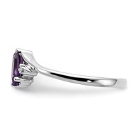 14K White Gold 7x3.5mm Marquise Amethyst and AA Diamond Ring view 4