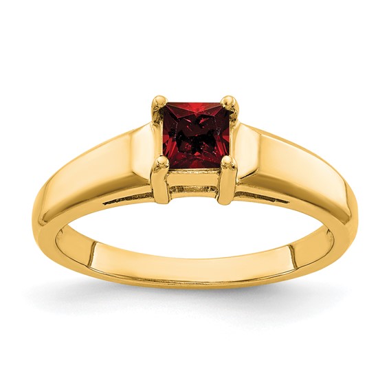 14k 4mm Princess Cut Garnet ring