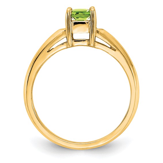 14k 4mm Princess Cut Peridot ring