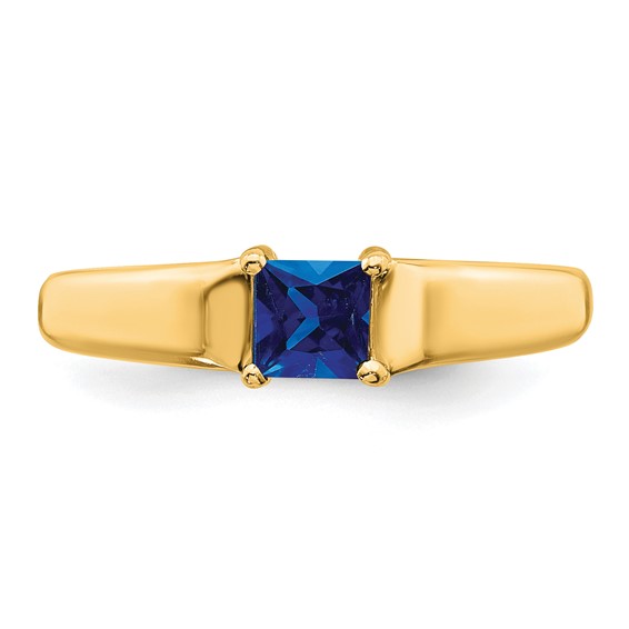 14k 4mm Princess Cut Sapphire ring