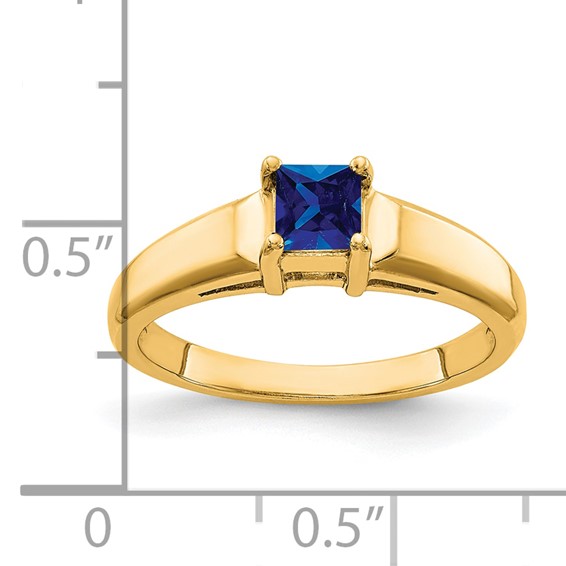 14k 4mm Princess Cut Sapphire ring