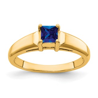 14k 4mm Princess Cut Sapphire ring