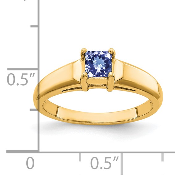 14k 4mm Princess Cut Tanzanite ring