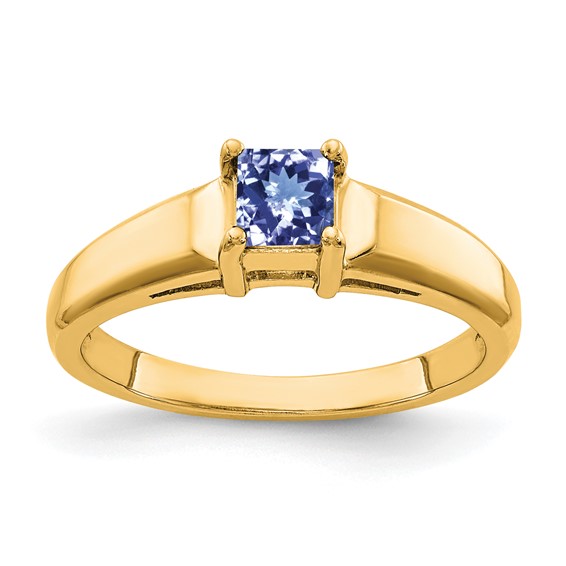 14k 4mm Princess Cut Tanzanite ring