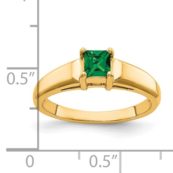 14k 4mm Princess Cut Tsavorite ring