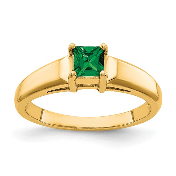 14k 4mm Princess Cut Tsavorite ring