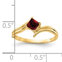 14K 4mm Princess-cut Garnet Ring view 2