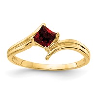 14K 4mm Princess-cut Garnet Ring view 1