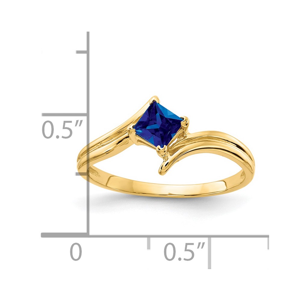 14k 4mm Princess Cut Sapphire ring (Y4781S)