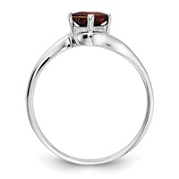 14K White Gold 4mm Princess-cut Garnet Bypass Ring view 2