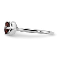 14K White Gold 4mm Princess-cut Garnet Bypass Ring view 4