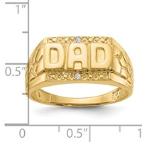 IB Goodman 14K Yellow Gold Aaa Diamond Mens Dad Ring view 2