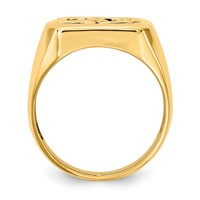 IB Goodman 14K Yellow Gold Rectangle Onyx and AA Diamond Mens Dad Ring view 2