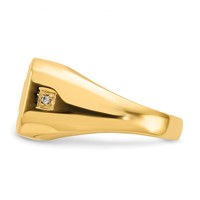 IB Goodman 14K Yellow Gold Rectangle Onyx and AA Diamond Mens Dad Ring view 3