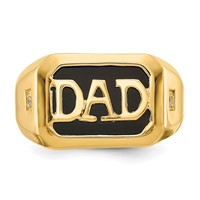 IB Goodman 14K Yellow Gold Rectangle Onyx and AA Diamond Mens Dad Ring view 4
