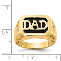 IB Goodman 14K Yellow Gold Rectangle Onyx and AA Diamond Mens Dad Ring view 5