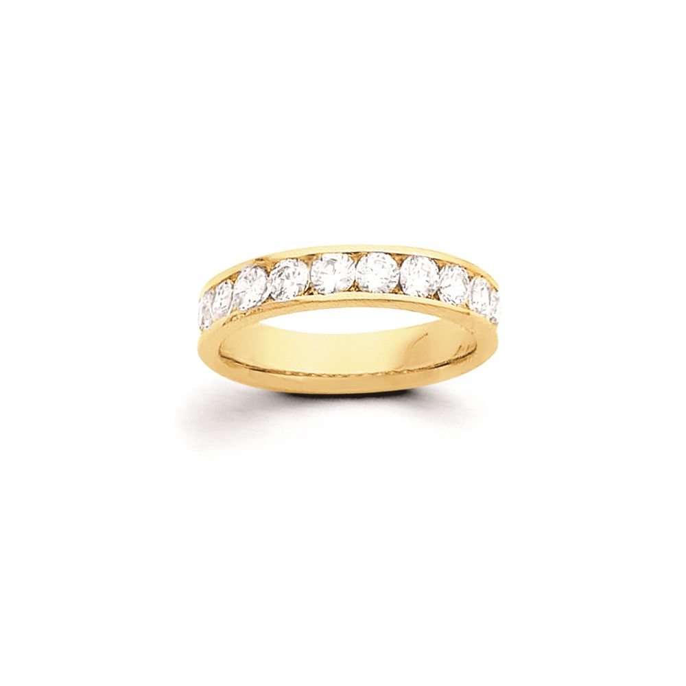 14K Yellow Gold 1 Carat Channel Set Band Mounting