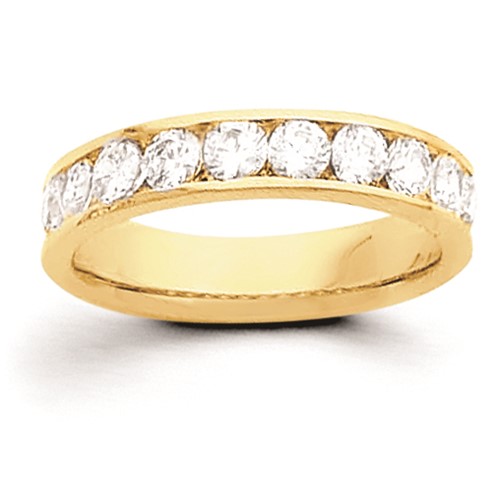 14K Yellow Gold 1 Carat Channel Set Band Mounting