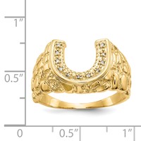 IB Goodman 14K 1 20 Carat AA Diamond Mens Horseshoe Nugget Ring view 5