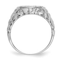 IB Goodman 14K White Gold 0.05 Carat a Diamond Mens Horseshoe Nugget Ring view 2