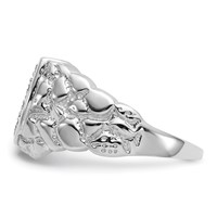 IB Goodman 14K White Gold 0.05 Carat a Diamond Mens Horseshoe Nugget Ring view 3