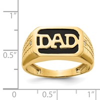 IB Goodman 14K Rectangle Onyx and a Diamond Mens Dad Ring view 3