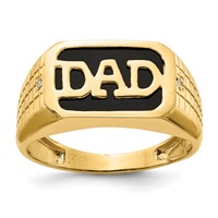 IB Goodman 14K Rectangle Onyx and a Diamond Mens Dad Ring view 1