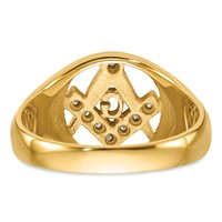 IB Goodman 14K Yellow Gold Mens Polished and Textured VS Quality Diamond Masonic Ring view 5