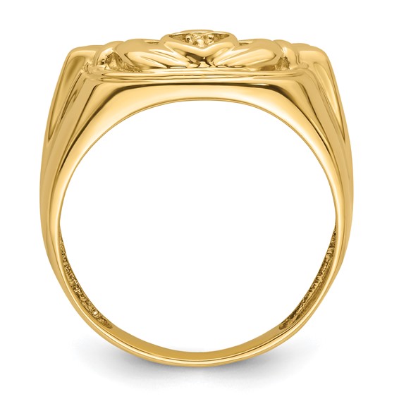 14k White Gold Mens Claddagh Ring Mounting