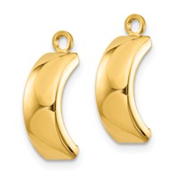 14K Yellow Gold Polished Curved Earring Jackets view 2