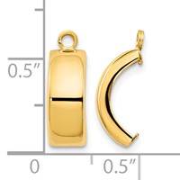 14K Yellow Gold Polished Curved Earring Jackets view 3